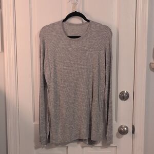 Lightweight Light Gray Sweater With Side Slits